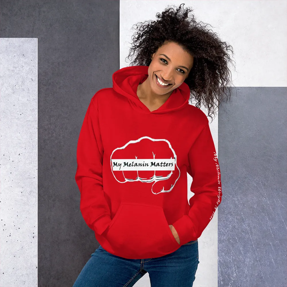 Unisex Hoodie - MY MELANIN MATTER LOGO w/ blk letters
