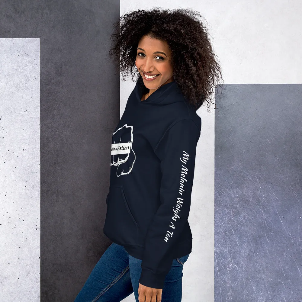 Unisex Hoodie - MY MELANIN MATTER LOGO w/ blk letters