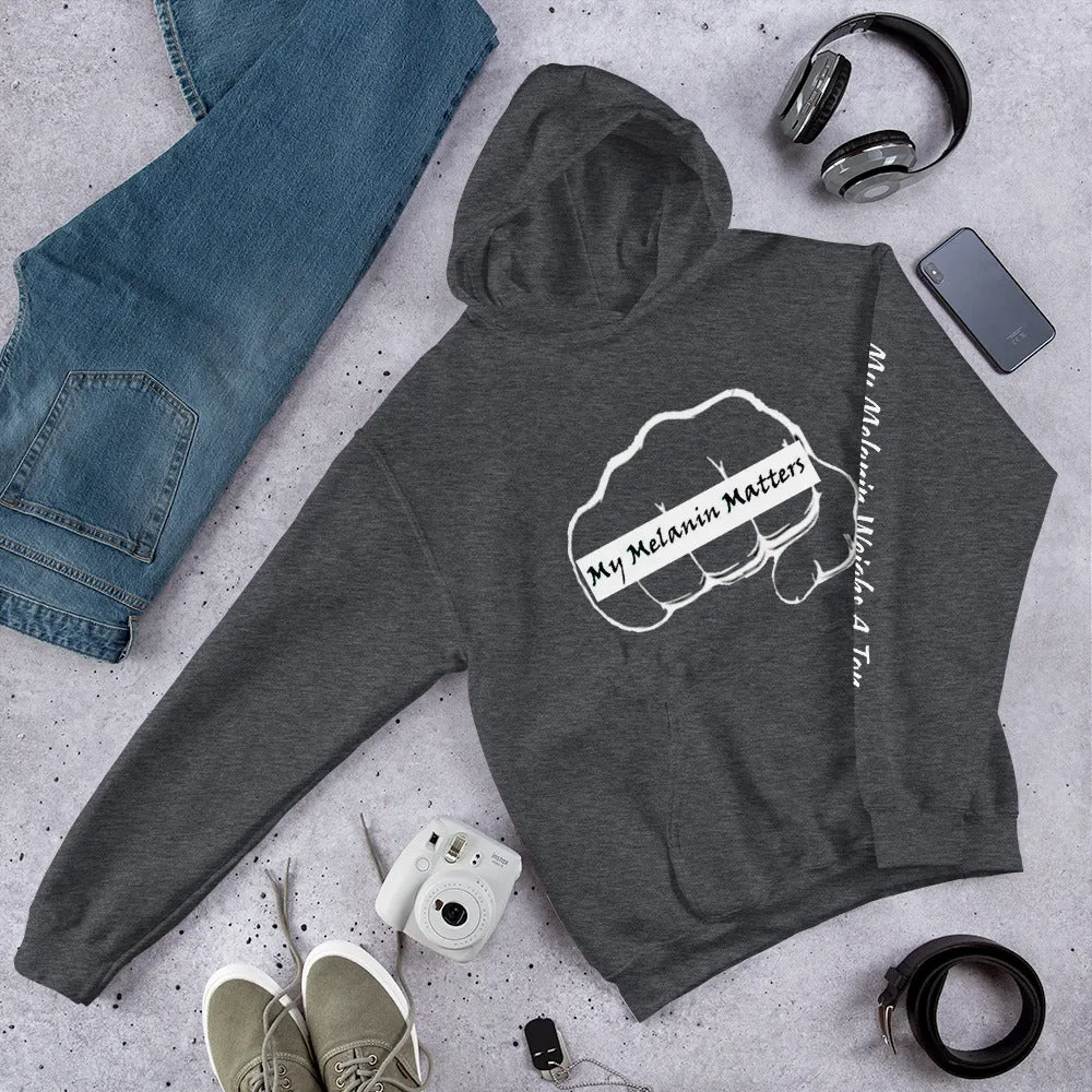 Unisex Hoodie - MY MELANIN MATTER LOGO w/ blk letters