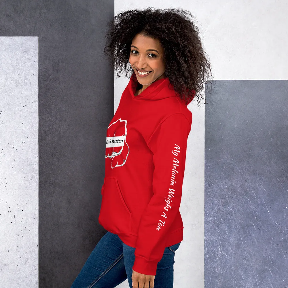 Unisex Hoodie - MY MELANIN MATTER LOGO w/ blk letters