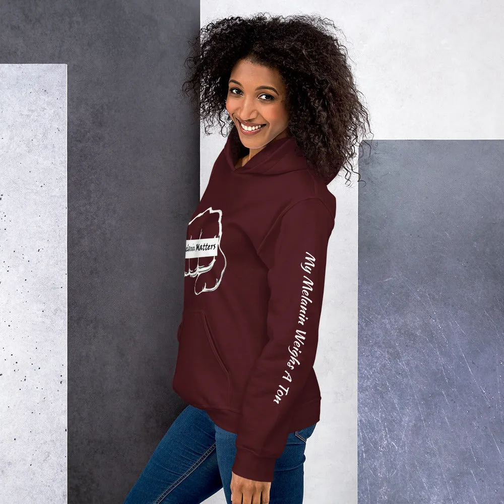 Unisex Hoodie - MY MELANIN MATTER LOGO w/ blk letters