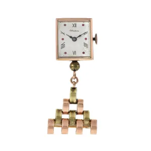 Vintage 1940's Chatan 14KT Gold Brooch Pin Watch