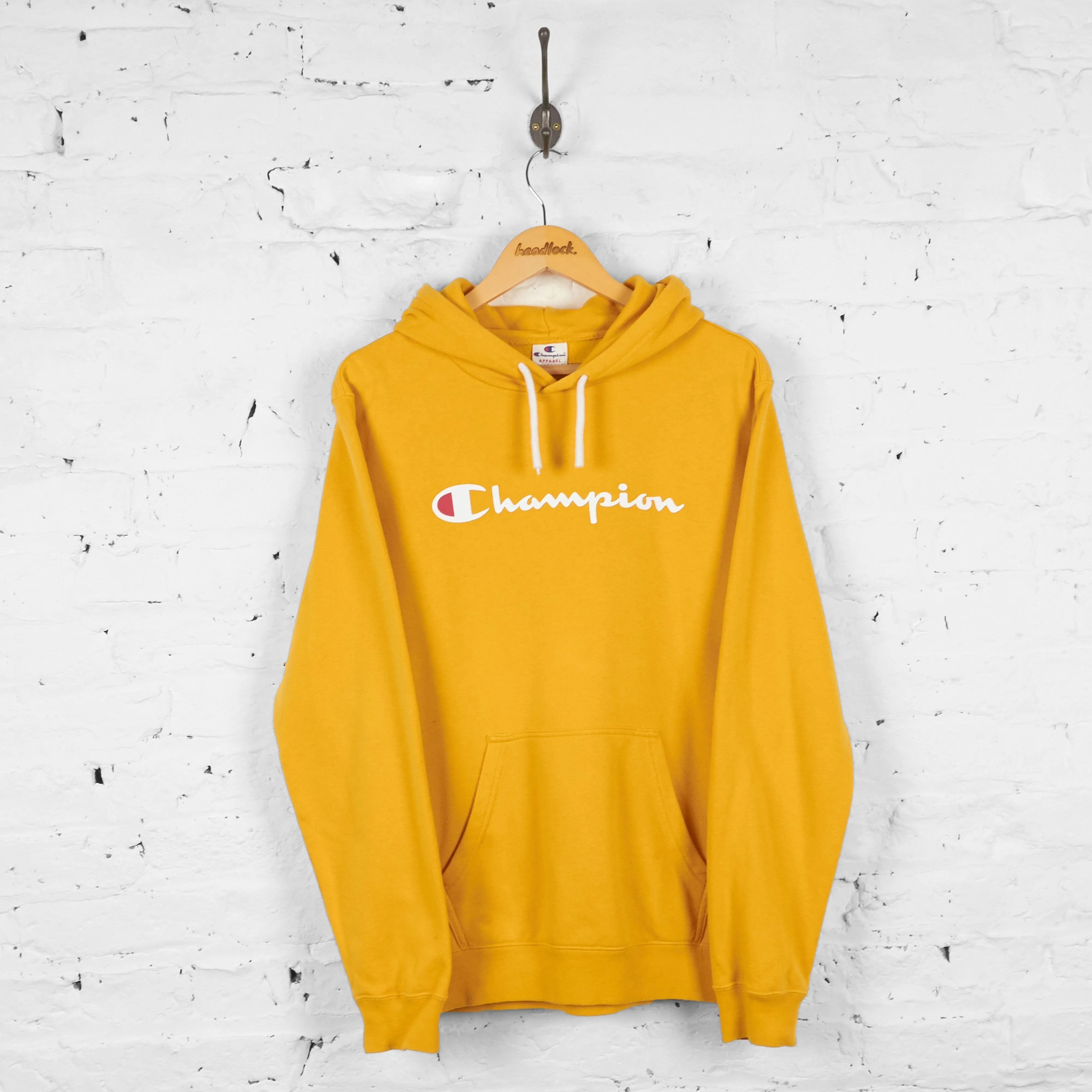 Vintage Champion Hoodie - Yellow - L