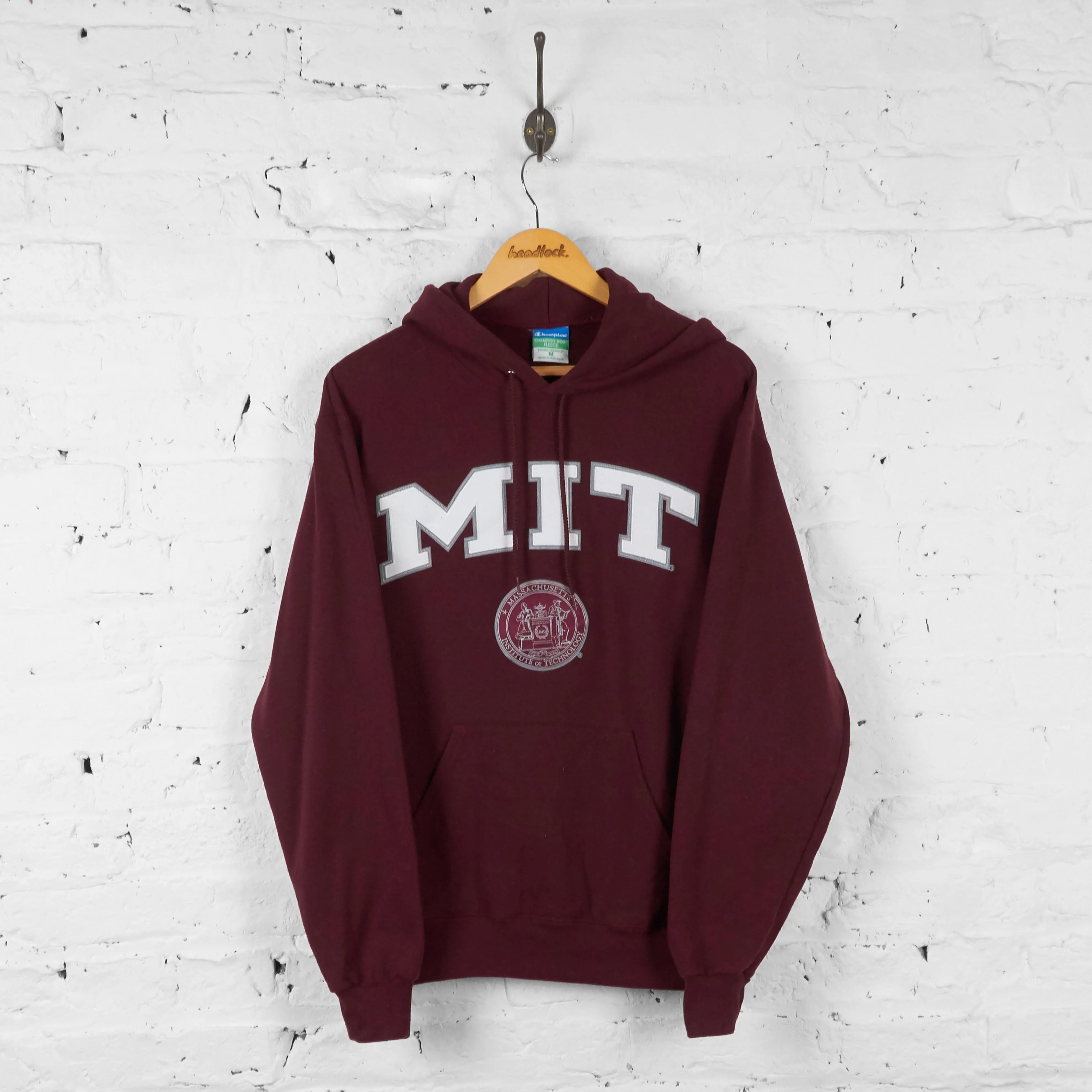 Vintage Champion MIT Hoodie - Burgundy - M