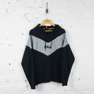 Vintage FILA Hoodie - Black/Grey - L
