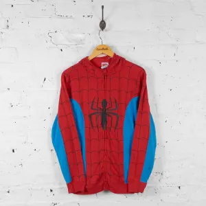 Vintage Marvel Spiderman Hoodie - Red/Blue - S