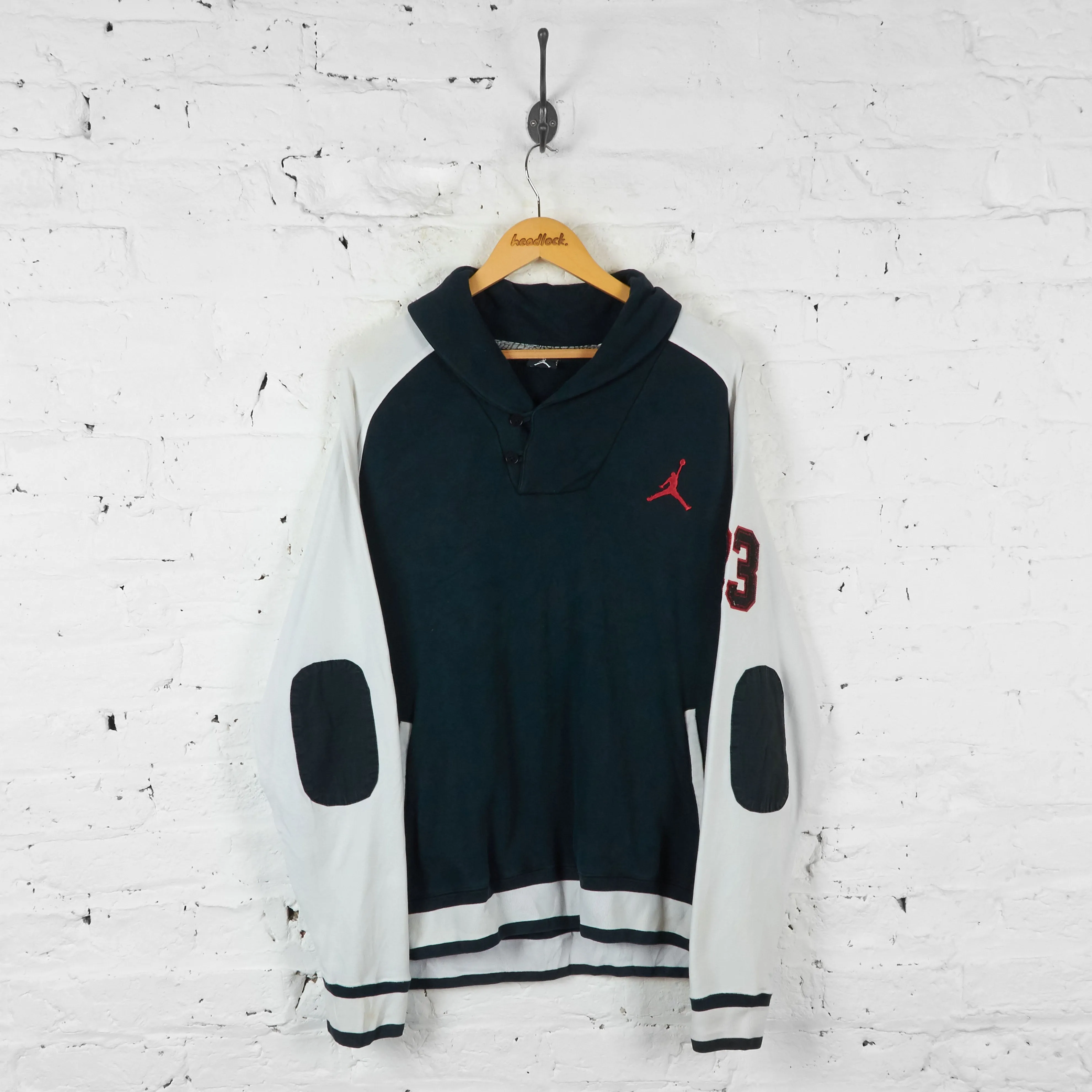 Vintage Nike Air Jordan Hoodie - Black/White - XL