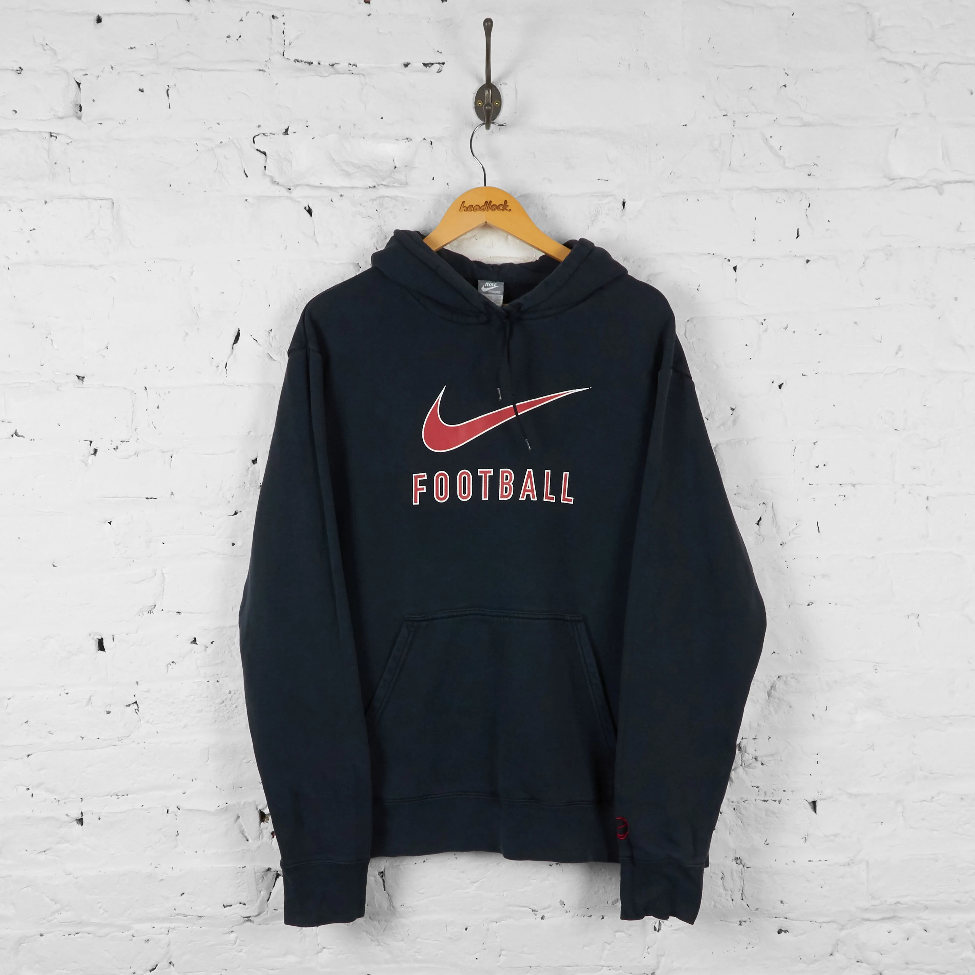 Vintage Nike Football Hoodie - Black - XL
