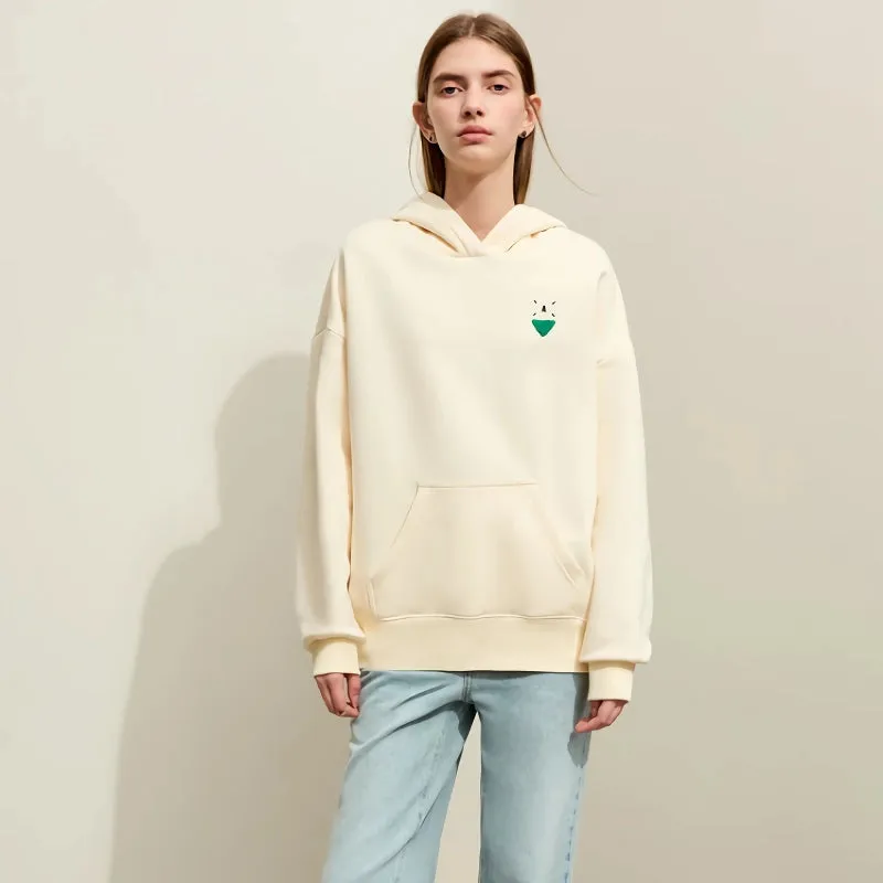 Vitality Hooded Color Patchwork Embroidery Casual Hoodie