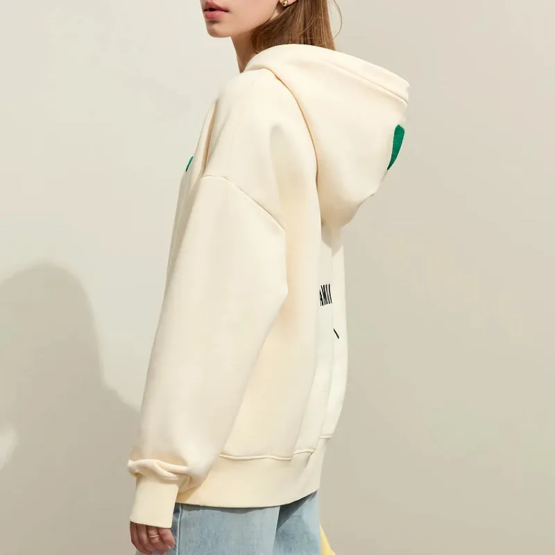 Vitality Hooded Color Patchwork Embroidery Casual Hoodie