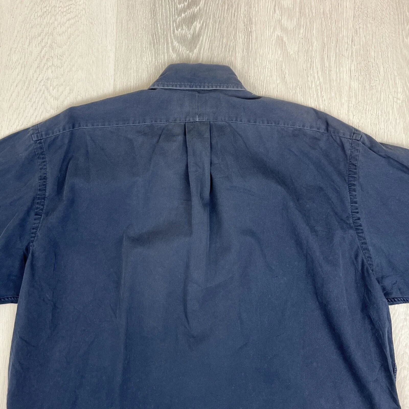 VTG Ralph Lauren Mens Navy Blue 'Blaire' Long Sleeve Button Up Shirt Size Large
