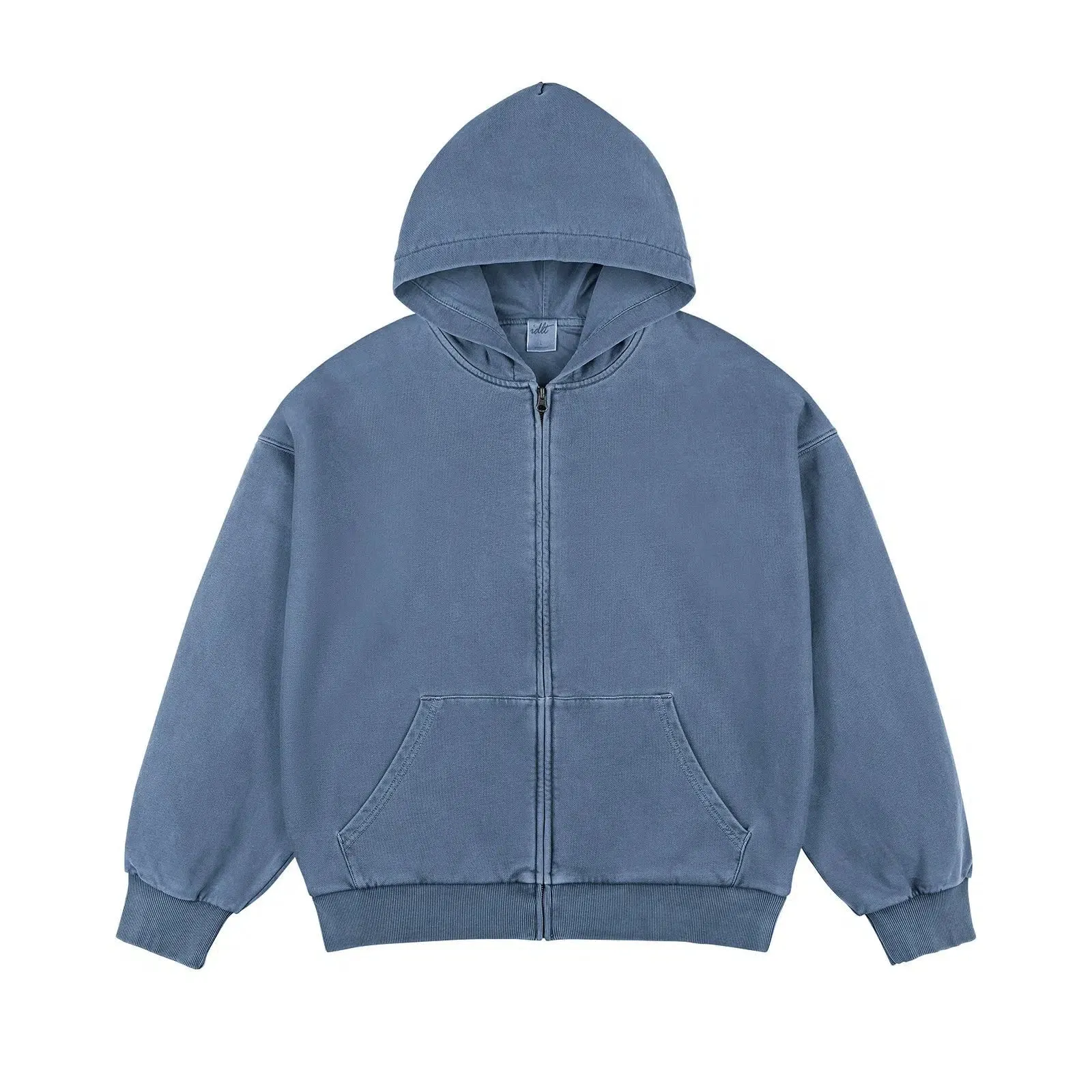 Washed Double-layer Zipper Hoodie