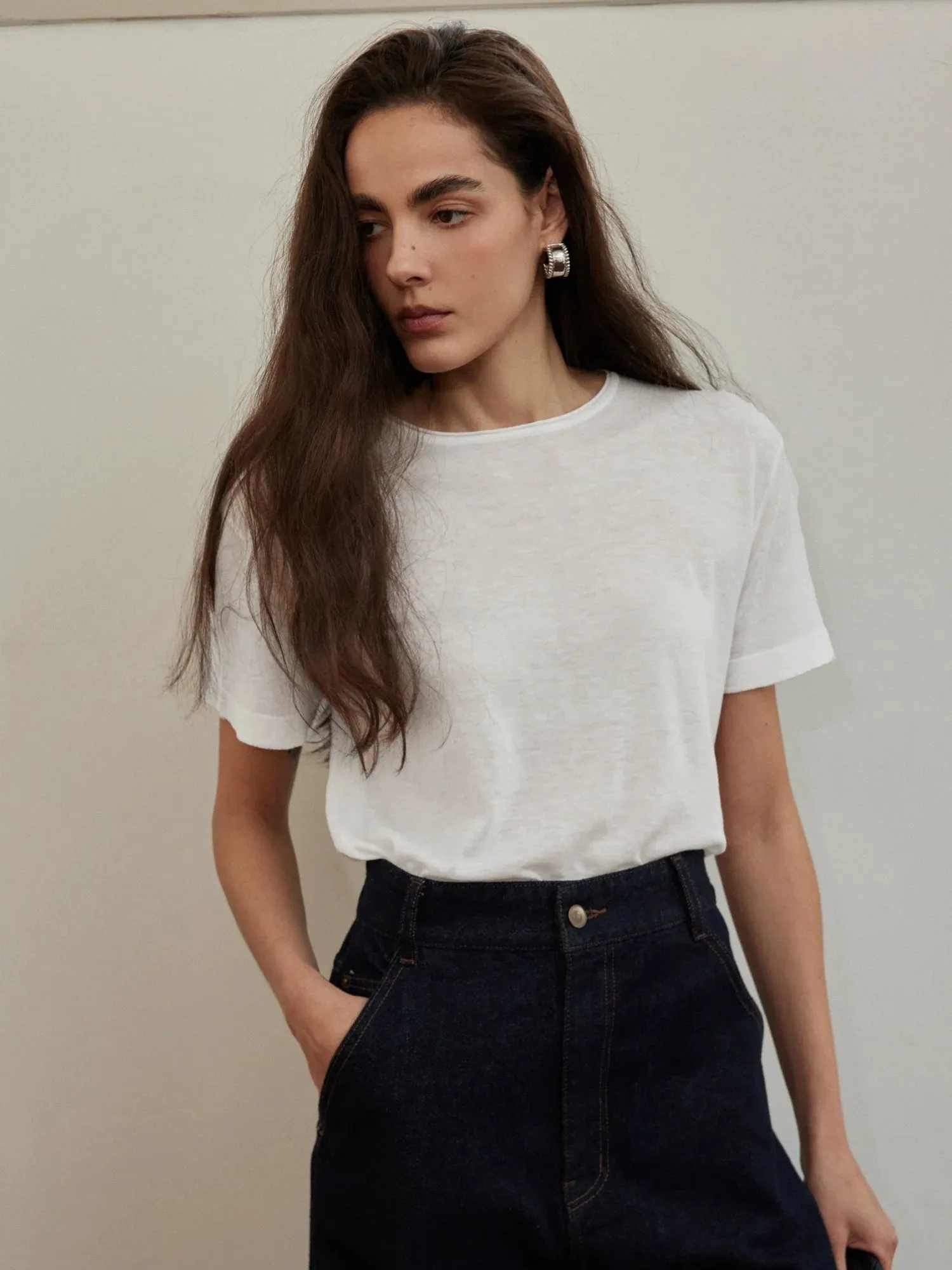 Water-Soluble Wool Short-Sleeve T-Shirt