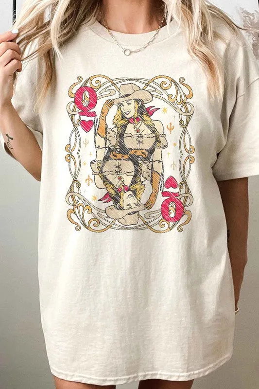 WESTERN QUEEN OF HEARTS OVERSIZED TEE