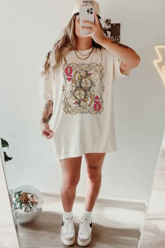WESTERN QUEEN OF HEARTS OVERSIZED TEE