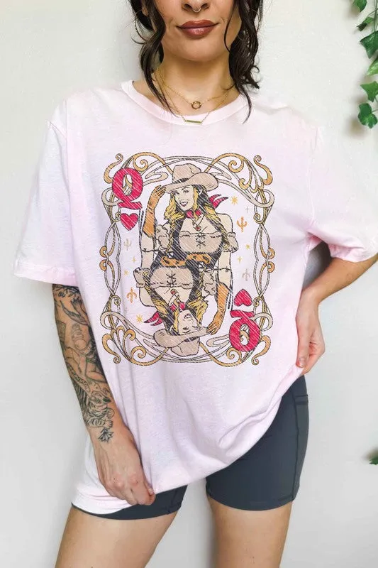 WESTERN QUEEN OF HEARTS OVERSIZED TEE