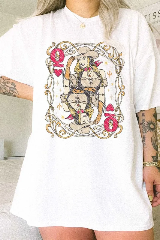WESTERN QUEEN OF HEARTS OVERSIZED TEE