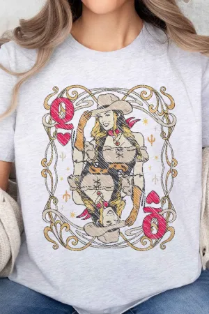 WESTERN QUEEN OF HEARTS OVERSIZED TEE