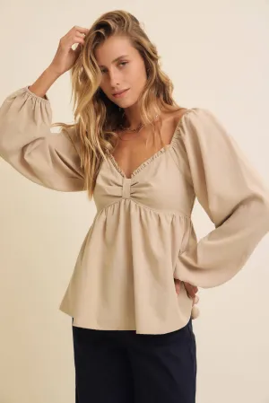 Whimsical Charm Bow-Front Babydoll Top