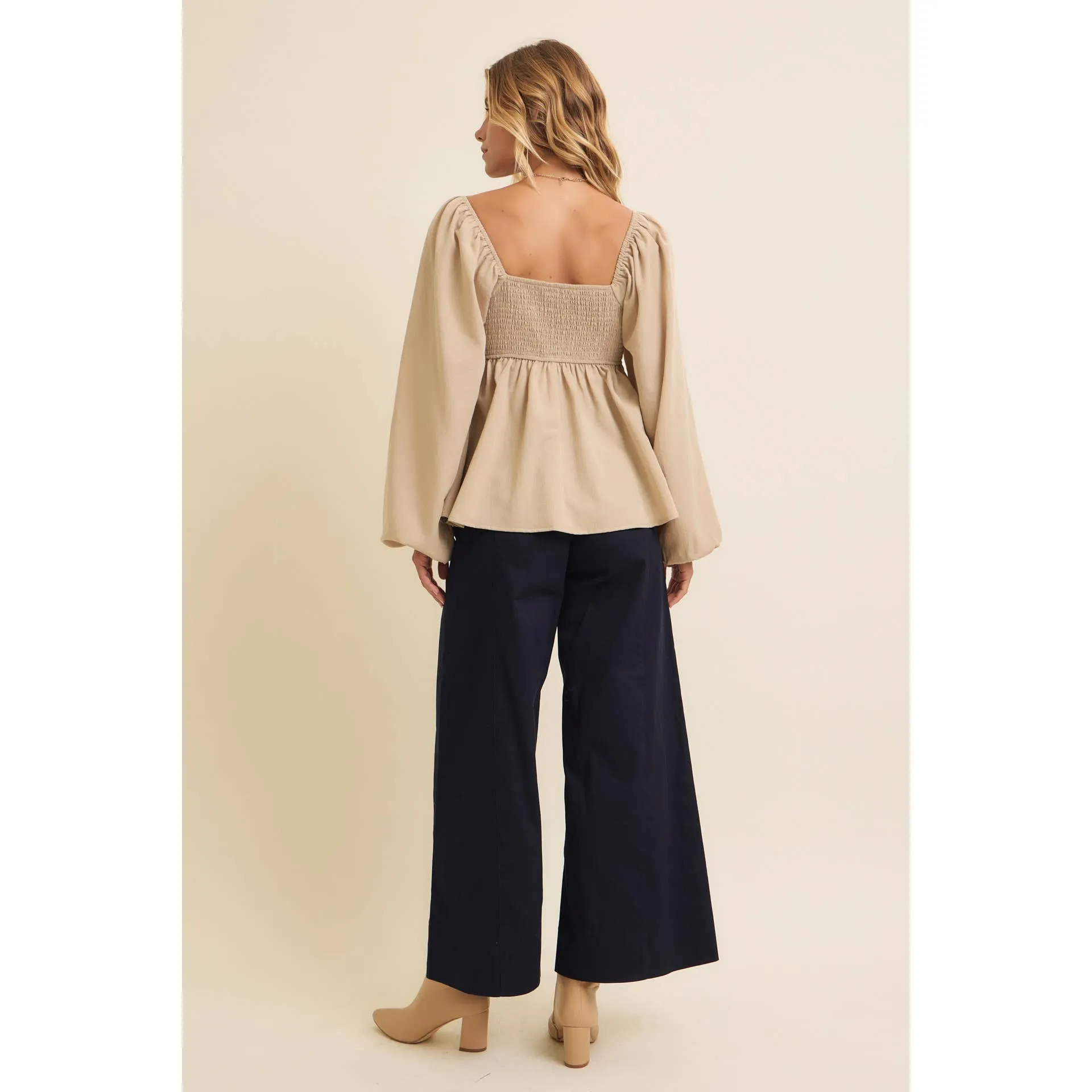 Whimsical Charm Bow-Front Babydoll Top