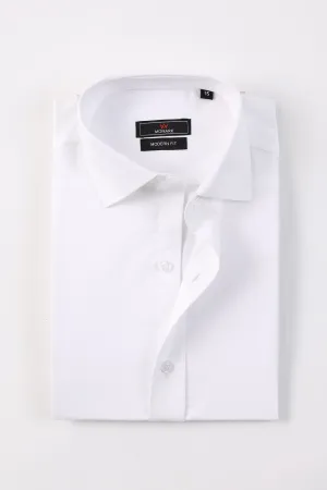 WHITE TEXTURED FORMAL SHIRT