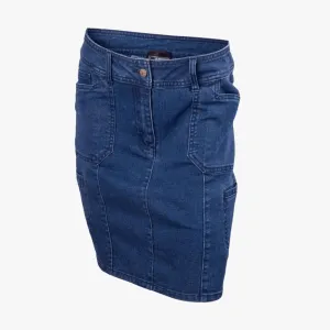 Wildebees Womens Denim Cargo Skirt Indigo Stonewash