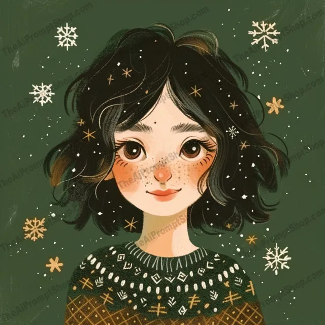 Winter Fashion Illustrations AI MidJourney Image Prompt, 8826