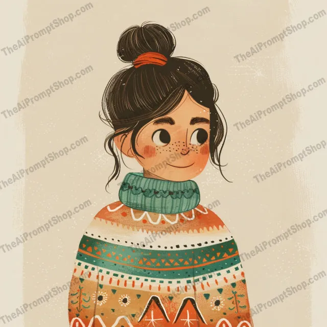 Winter Fashion Illustrations AI MidJourney Image Prompt, 8826