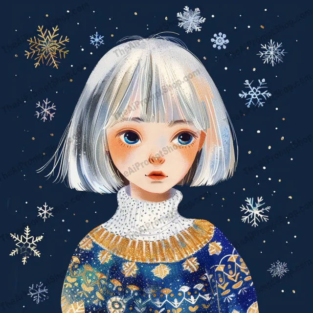Winter Fashion Illustrations AI MidJourney Image Prompt, 8826