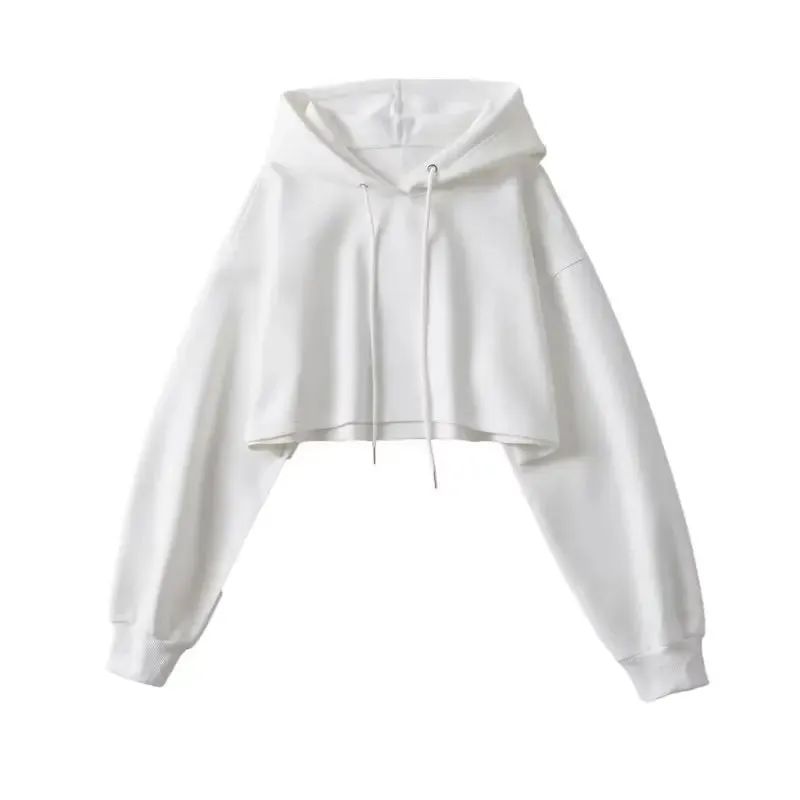 Women Crop Hoodie Long Sleeve