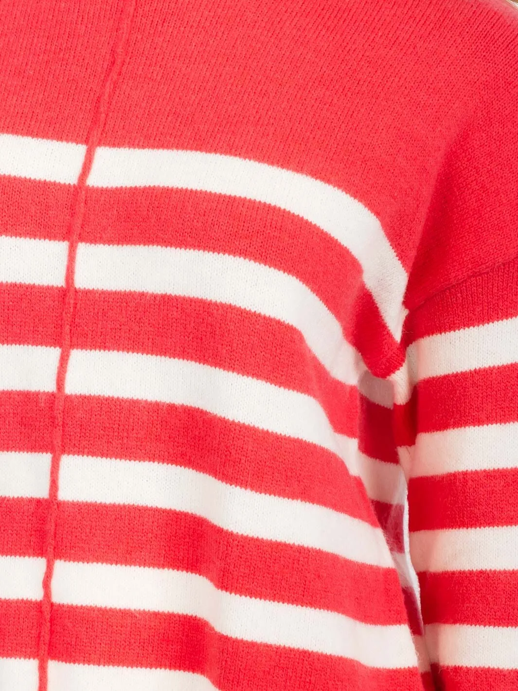 WOMEN'S LONG SLEEVE COLORBLOCK STRIPES PULLOVER SWEATER