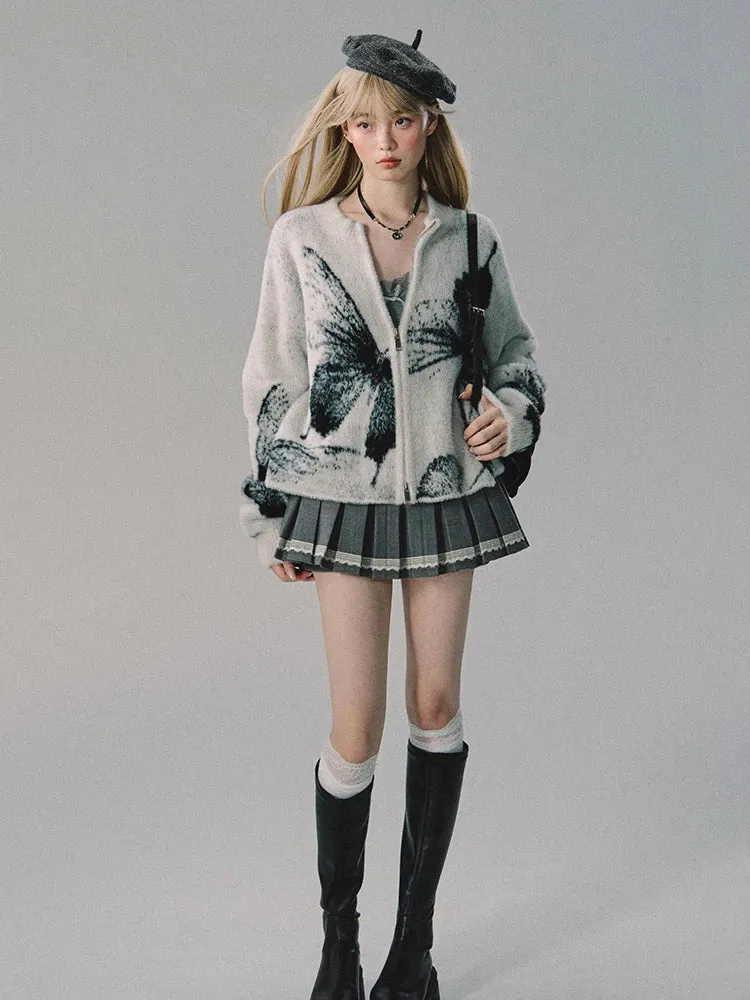 Y2K Butterfly Fluffy Cardigan