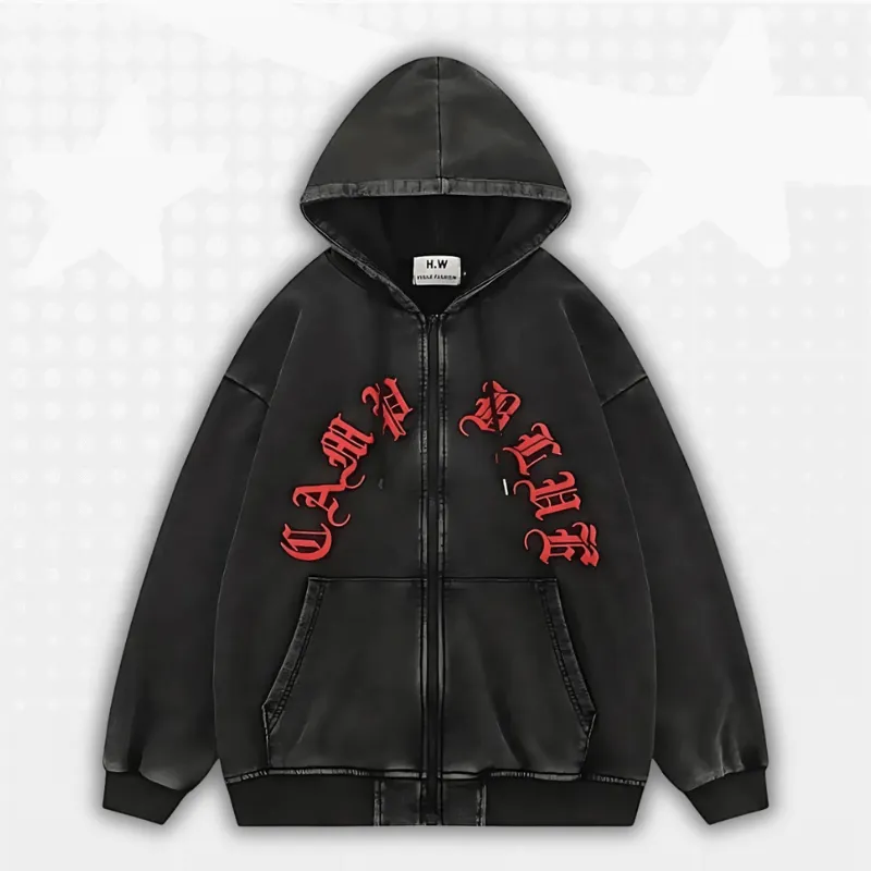 Y2K Zip Up Hoodie Mens