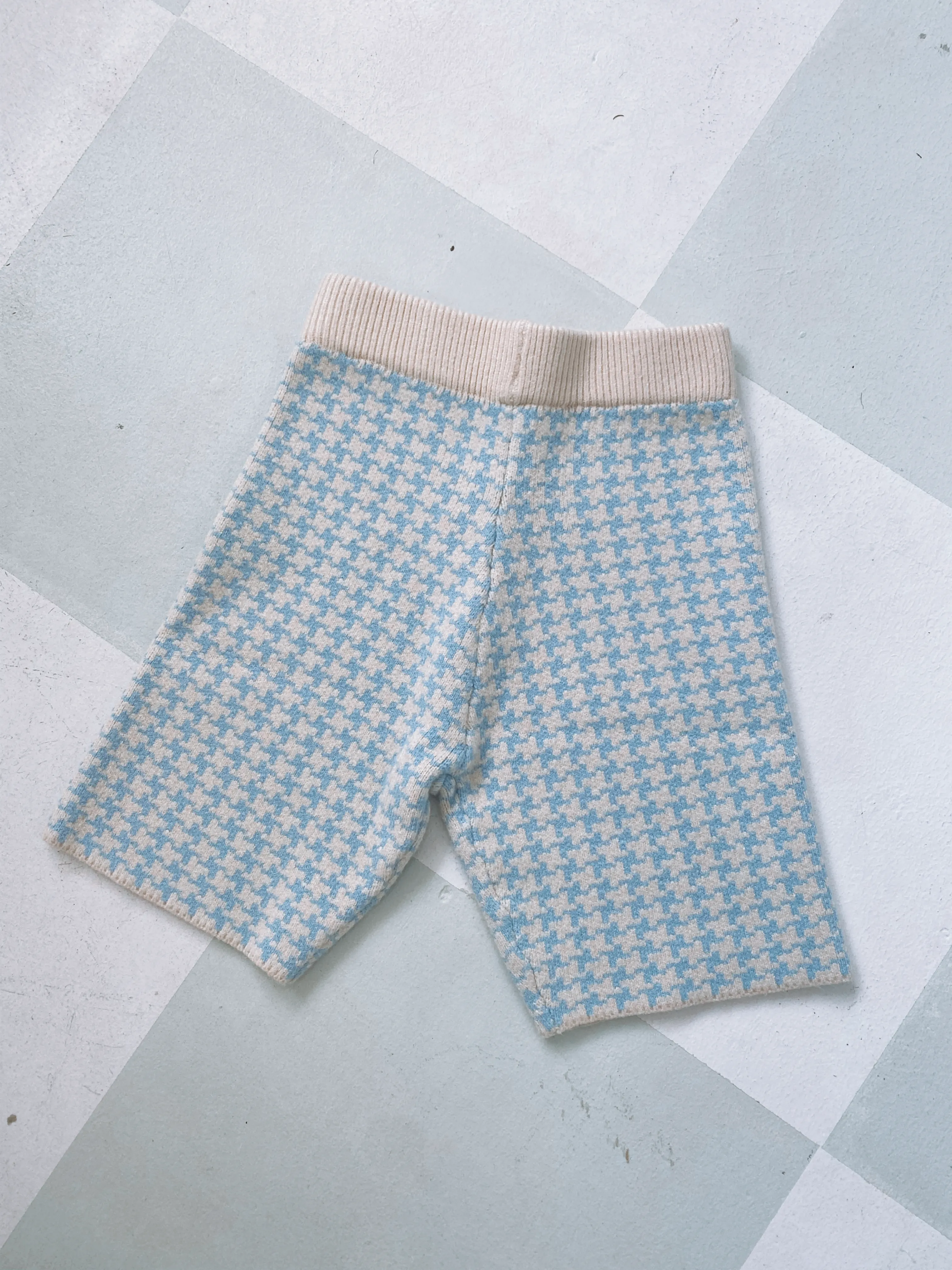 Zoe Houndstooth  Shorts Blue